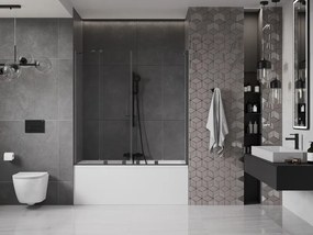 Mexen Velar Duo parawan nawannowy 2-skrzydłowy rozsuwany 140 x 150 cm, transparent, czarny - 896-140-000-02-70