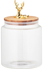 Pojemnik szklany z pokrywką z reniferem 1100 ml