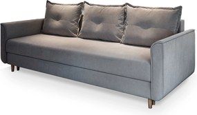 Masseno Sofa NAPOL z funkcją spania i pojemnikiem na pościel, Rozkładana sofa - Jasnoszary, PAROS 05