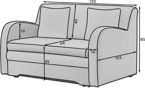 Rozkładana 2-osobowa sofa ARIO ROYAL, biała