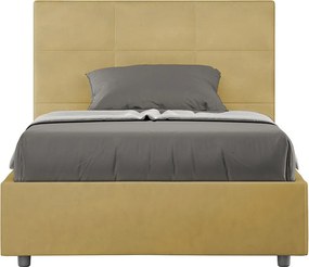 Łóżko bez stelaża tapicerowane 120x190 microfibra okra Mika