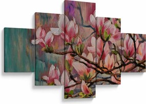 Obraz - Obraz olejny, Kwitnąca sakura (125x70 cm)