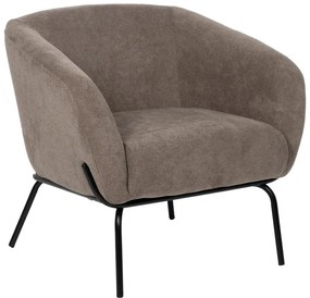 Szarobrązowy fotel z tkaniny szenilowej Classic – Ixia