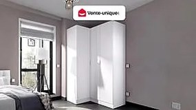 Szafa narożna 3-drzwiowa - szer. 132 cm - Biały - LISTOWEL