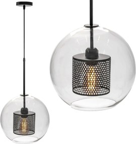 Lampa wisząca szklana loft APP558-1CP 25cm czarna