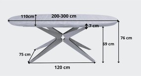 Stół rozkładany BASTION Dąb do Salonu Jadalni 200-300 x 110 x 76 cm, Prostokątny