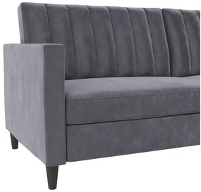 Szara aksamitna sofa 207 cm Celine – Støraa