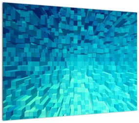 Obraz na szkle - abstrakcyjne kostki (70x50 cm)