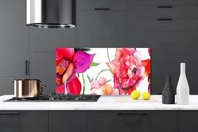 Szkło do Kuchni na Ścianę Artystyczny Portret Kwiatowy