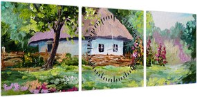 Obraz - Domek (z zegarem) (90x30 cm)
