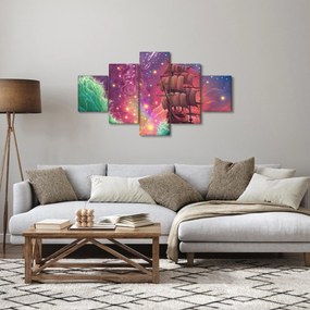 Obraz - Statek z kosmicznym niebem (125x70 cm)