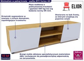 Szafka RTV na nóżkach z drzwiczkami dąb craft + biały - Vortex 4X