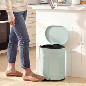 HOMCOM Kosz na śmieci 20L z pokrywą pedałem, wyjmowanym pojemnikiem i funkcją Soft-Close, 36,5 x 31,2 x 45 cm, zielony | Aosom PL