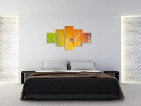 Obraz kropli na roślinie (125x70 cm)