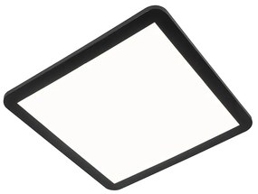 Lampa sufitowa czarna 40 cm w tym LED 3-stopniowy ściemniacz IP44 - Steve Nowoczesny Oswietlenie wewnetrzne