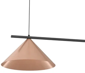 Lampa wisząca CAPITAL CZARNY-MIEDZIANY 2XGX53, podwójna, dwa klosze