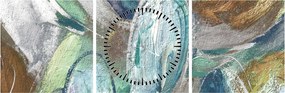 Obraz - Abstrakcyjny obraz postaci (z zegarem) (90x30 cm)