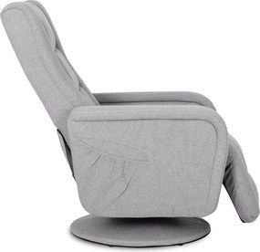 Fotel Rozkładany Obrotowy Masujący z Podnóżkiem SPIKE 2 Szary Nowoczesny