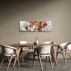 Obraz wazonu z dzikimi kwiatami (z zegarem) (90x30 cm)