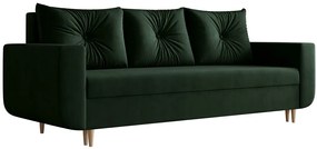 Ciemnozielona welurowa sofa tapicerowana S2-C42