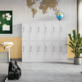 Szafka szkolna BHP szara: BARTUŚ 2 Plus