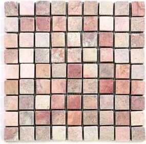 Mozaika marmurowa Garth na siatce czerwona 1m2