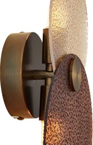 Lampa ścienna Art Deco ciemny brąz z bursztynowym szkłem 2-punktowa - Text