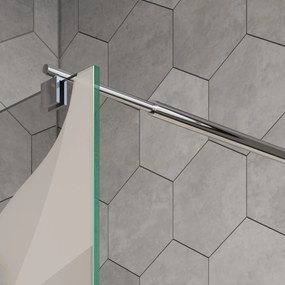 Ścianka prysznicowa Walk-In EX101 - szkło z powłoką NANOMilchglas-Muster Wave - 10 mm - Breite wählbar