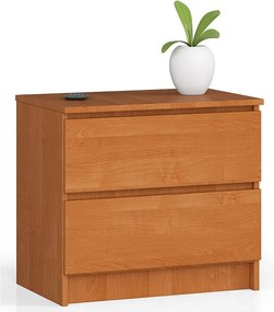 Szafka nocna AKORD K60 Olcha 60 cm 2 szuflady kolor Olcha mat 60x40x55 cm