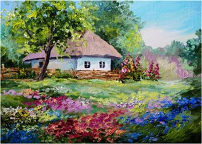 Obraz na szkle - Domek (70x50 cm)