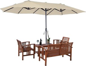 Avenberg Podwójny parasol Fugas, beżowy