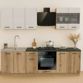 Zestaw Mebli Kuchennych MODERN 260 cm Dąb Evoke/Kaszmir Nowoczesny