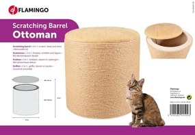 Flamingo Drapak dla kotów 3w1 OTTOMAN beżowy, 46 cm