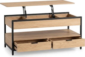 Ławostół Rozkładany LUCA 100 cm Dąb/Czarny Loft - Stół i Ława do Salonu
