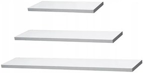 Zestaw 3 białych półek ściennych H2-C38