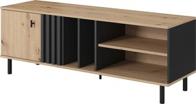 Szafka RTV stojąca MADDALENA 138,1 cm do Salonu pod Telewizor - Antracyt