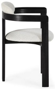 Białe/czarne tapicerowane fotele jadalniane zestaw z podłokietnikami 2 szt. Eiden – MOME