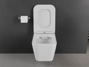 Mexen Cube miska wc Rimless z deską wolnoopadającą slim, duroplast, biała połysk - 30924000