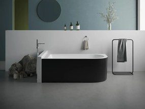 Wanna narożna - 240L - 170 x 75 x 58 cm - Czarna - Lewy narożnik - ANIKA