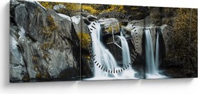 Obraz - Wodospady, Lushan, Chiny (z zegarem) (90x30 cm)