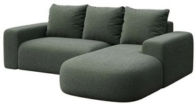 Zielony narożnik z materiału bouclé (prawostronny/z szezlongiem) Monce – Rodier