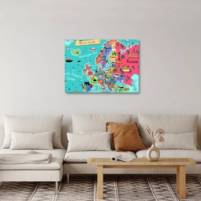 Obraz - Dziecięca mapa Europy (70x50 cm)