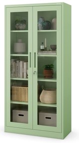 Szklana witryna AMELIA, 900 x 1850 x 400 mm, Fresh Style: pastelowy zielony