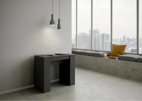 Konsola rozkładana 90x48/204 cm Basic Small Antracytowy efekt stucco