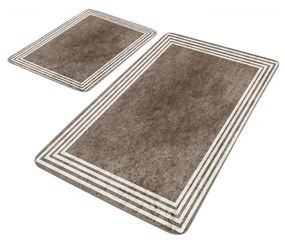 Szarobrązowe aksamitne dywaniki łazienkowe zestaw 2 szt. 60x100 cm – Mila Home