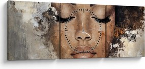 Obraz - Portret kobiety (z zegarem) (90x30 cm)