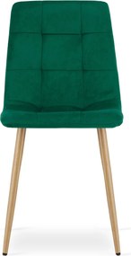 Zielone aksamitowe krzesło KARA