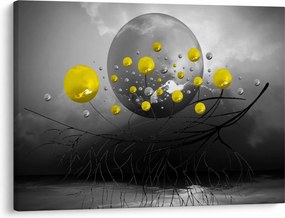 Obraz - żółte abstrakcyjne kule (70x50 cm)