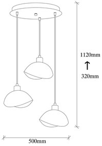 Czarna lampa wisząca z metalowym kloszem ø 50 cm Sivani – Opviq lights