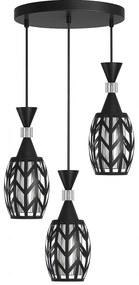 Lampa sufitowa metalowa loft klosz wisząca AT12-3SZ-Black